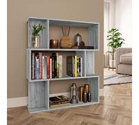 Owoxanthellate Sonoma - Libreria, divisorio grigio, 80 x 24 x 96 cm, in legno dal design moderno, con 9 scomparti, per soggiorno, corridoio, ufficio e bedroom