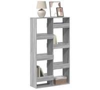 Owoxanthellate Sonoma - Libreria grigia 100 x 33 x 175 cm, in legno massiccio, 8 scomparti, design moderno, stabile come divisorio per soggiorno, camera da letto, ufficio
