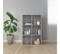 Owoxanthellate Sonoma - Libreria grigia 66 x 30 x 98 cm, in legno dal design moderno, con 6 scomparti, per soggiorno, camera da letto, corridoio