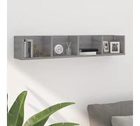 Owoxanthellate Sonoma - Mensola da parete per CD, 100 x 18 x 18 cm, in legno, montaggio a parete con 4 scomparti fino a 40 kg, portata per soggiorno, camera da letto, corridoio