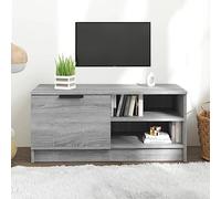 Owoxanthellate Sonoma - Mobile TV grigio in legno 80 x 35 x 36,5 cm, design moderno con spazio sufficiente, piano stabile e 3 scomparti, con cassetto per soggiorno, camera da letto, corridoio