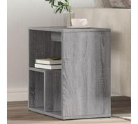 Owoxanthellate Sonoma - Set di 2 tavolini grigi, 50 x 30 x 50 cm, in legno dal design moderno, con spazio di archiviazione, piccolo per soggiorno, camera da letto e ufficio
