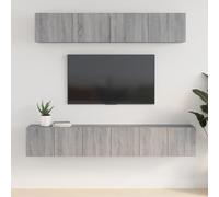 Owoxanthellate Sonoma - Set di 5 tavole basse per TV, colore grigio, 60/80 cm, larghezza 60/80 cm, moderna credenza da parete con spazio per il soggiorno, per il corridoio, il sonno e la sala da