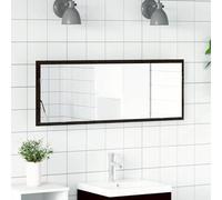 Owoxanthellate Specchio da bagno a LED in rovere nero, 100 x 8,5 x 37 cm, design moderno, con USB, per piccoli bagni e WC degli ospiti
