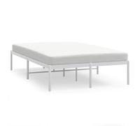 Owoxanthellate Struttura del letto in metallo bianco, 135 x 190 cm, design moderno, robusta e stabile, con piedini centrali, spazio per camera da letto e camera degli ospiti
