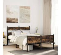 Owoxanthellate Struttura letto 120 x 190 cm, in acciaio affumicato, materiale in legno, moderna rete a doghe in metallo, con spazio sotto il letto, per camera dei ragazzi, camera degli ospiti