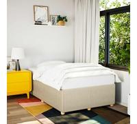 Owoxanthellate Struttura letto 120 x 190 cm in crema in robusta struttura in legno con rete a doghe per un sonno riposante, moderno letto imbottito senza materasso per camera degli ospiti o dei