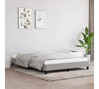 Owoxanthellate Struttura letto 140 x 200 cm, grigio chiaro in tessuto resistente con gambe stabili e doghe in compensato, design moderno per camera da letto, appartamento e camera degli ospiti