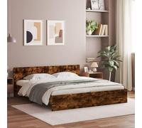 Owoxanthellate Struttura letto 200 x 200 cm, con illuminazione a LED RGB, materiale di legno, testiera moderna, struttura per letto matrimoniale durevole per camera da letto