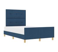 Owoxanthellate Struttura letto blu 120 x 200 cm con testiera in tessuto Minimalista Piattaforma facile da assemblare Design moderno per camera da letto e camera degli ospiti
