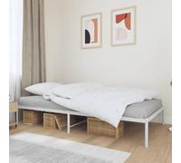 Owoxanthellate Struttura letto in metallo bianco 100 x 200 cm, robusto letto singolo con rete a doghe e spazio sotto il letto, design senza tempo per camera da letto, camera degli ospiti e camera dei