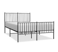Owoxanthellate Struttura letto in metallo nero, 140 x 190 cm, design moderno, robusta struttura in acciaio, testata e poggiapiedi, extra spazio per camera da letto, camera degli ospiti