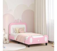 Owoxanthellate Struttura per lettino rosa con testiera, 80 x 160 cm, rete a doghe massicce, 170 x 84 x 100 cm, in legno PU, design moderno e basso per camera delle ragazze, camera dei ragazzi