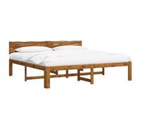 Owoxanthellate Struttura per letto matrimoniale, 180 x 200 cm | Il letto massiccio con bordo rustico dell'albero sulla testiera porta una calda accoglienza nella camera da letto moderna.