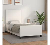 Owoxanthellate Struttura per letto singolo, 90 x 190 cm, in ecopelle, altezza regolabile, design moderno, struttura in legno di larice, per camera da letto, camera degli ospiti, camera dei ragazzi