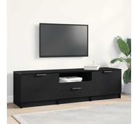 Owoxanthellate Tavola bassa per TV, colore nero, 140 x 35 x 40 cm, materiale in legno, design moderno con molto spazio, porte a fili, gestione dei cavi per soggiorno, camera da letto e corridoio