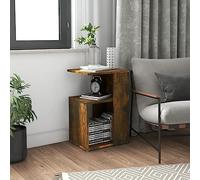 Owoxanthellate Tavolino a forma di G, in legno di incenso, 36 x 30 x 56 cm, con vano portaoggetti, design moderno e robustezza per soggiorno, camera da letto, corridoio