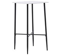 Owoxanthellate Tavolino da bar bianco, 60 x 60 x 111 cm, in MDF e acciaio, design moderno, robusto, salvaspazio, per cucina, sala da pranzo, ristorante