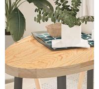 Owoxanthellate Tavolino da caffè in rovere ovale, 100 x 50 x 4 cm, multifunzione, robusto e moderno, con belle venature, per soggiorno, ufficio, camera degli ospiti