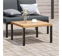 Owoxanthellate Tavolino da giardino pieghevole, 65 x 65 x 40 cm, in alluminio, colore nero-marrone, design moderno e facile da pulire, tavolino da balcone, piccolo resistente alle intemperie, per