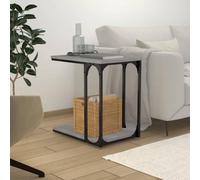 Owoxanthellate Tavolino grigio Sonoma 50 x 35 x 52 cm in legno e acciaio, a forma di C, design industriale moderno, con spazio per soggiorno, camera da letto, corridoio