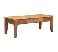 Owoxanthellate Tavolino marrone 110 x 55 x 40 cm legno massello mango, design moderno con cassetto, robusto e durevole, per soggiorno, divano e soggiorno
