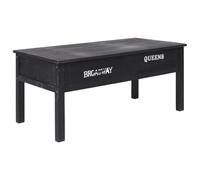 Owoxanthellate Tavolino nero 100 x 50 x 45 cm in Paulownia e legno di pioppo con 2 cassetti, design moderno, robusto e durevole, per soggiorno, camera da letto, balcone