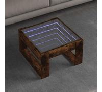 Owoxanthellate Tavolino Touch con Infinity LED 50 x 53 x 30 cm, in legno e vetro RGB personalizzabile, design moderno, robusto e versatile per Living Room, camera da letto, corridoio