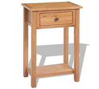 Owoxanthellate Tavolo consolle 50 x 32 x 75 cm, in rovere massello, design moderno con cassetto, robusto comodino per soggiorno, corridoio e camera da letto