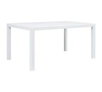 Owoxanthellate Tavolo da giardino bianco, 150 x 90 x 72 cm, in plastica, effetto rattan, resistente alle intemperie e leggero, pieghevole, per giardino, balcone, terrazza, campeggio