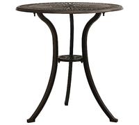 Owoxanthellate Tavolo da giardino in alluminio pressofuso color bronzo, 62 x 65 cm, con foro per ombrellone, robusto tavolo da balcone pieghevole, design moderno, resistente alle intemperie, per