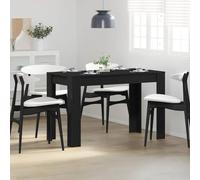 Owoxanthellate Tavolo da pranzo nero effetto rovere, 120 x 60 x 76 cm, in legno dal design moderno, robusto, piccolo per sala da pranzo, cucina e soggiorno