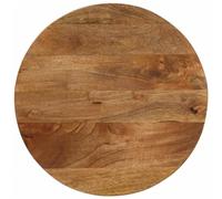 Owoxanthellate Tavolo Mango in legno massello rotondo, 60 x 2,5 cm, effetto rovere rustico, facile da montare, multifunzione, per soggiorno, sala da pranzo, ufficio, studio