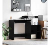 Owoxanthellate Tavolo per computer nero effetto rovere, 120,5 × 44 × 88,5 cm, materiale in legno con mensola, design moderno per casa, ufficio, facile da pulire, per ufficio, soggiorno, camera dei