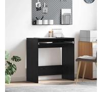 Owoxanthellate Tavolo per computer nero effetto rovere, 77,5 x 43 x 79 cm, materiale in legno, design moderno, con ripiano e spazio di archiviazione, robusto e durevole, per casa, ufficio
