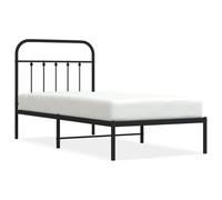 Owoxanthellate Telaio del letto con testiera nera, 80 x 200 cm, in acciaio e metallo, robusta rete a doghe, design moderno, per camera dei ragazzi e camere degli ospiti
