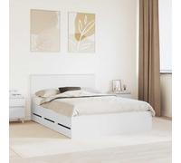 Owoxanthellate Telaio letto bianco con cassetti 140 x 200 cm Design moderno in legno ingegneri con scomparti segreti per camera da letto e piccoli spazi