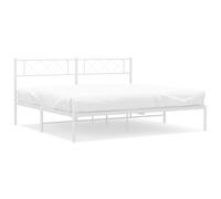 Owoxanthellate Telaio letto con testiera in metallo bianco 180 x 200 cm, design moderno, robusto telaio in acciaio, spazio sotto il letto e facile da montare per camera da letto e camera degli ospiti
