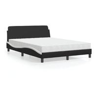 Owoxanthellate Telaio letto Dover 140 x 200 cm, in ecopelle e bianco con materasso in schiuma H2 H3, effetto ondulato, robusto telaio in legno per camera da letto, camera degli ospiti, camera dei