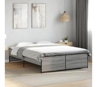 Owoxanthellate Telaio letto grigio Sonoma 120 x 190 cm in legno e metallo, design moderno con gambe in acciaio, rete a doghe & Easy Assembly for Bedroom Teen Room and Guest Space