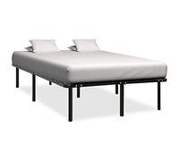 Owoxanthellate Telaio letto in metallo 140 × 200 nero con rete a doghe in legno di pioppo, design moderno, struttura robusta, spazio sotto il telaio, per camera da letto, camera degli ospiti e camera
