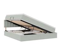 Owoxanthellate Telaio letto in velluto 160 x 200 cm con spazio e LED RGB per camera da letto moderna, king size, letto matrimoniale con testiera e rete a doghe, meccanismo Easy Lift