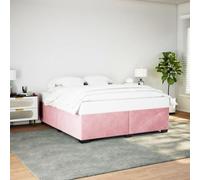 Owoxanthellate Telaio letto in velluto rosa, 180 x 200 cm, design moderno, stabile e traspirante, con rete a doghe, telaio imbottito per camera da letto, camera degli ospiti