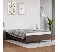 Owoxanthellate Telaio letto marrone ecopelle 140 x 200 cm moderno letto imbottito con rete a doghe, spazio sotto il posto letto, robusto e durevole, per camera da letto e camera degli ospiti