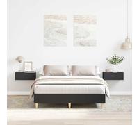 Owoxanthellate Telaio letto nero 135 x 190 cm in legno ed eucalipto massiccio con rete a doghe, design moderno, robusto e durevole, per camera da letto, camera degli ospiti, camera dei ragazzi