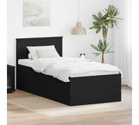 Owoxanthellate Telaio letto nero 200 x 78 x 90 cm con testiera in legno dal design moderno, robusto e durevole, garantisce un sonno rilassato per camera da letto, studio e camera degli ospiti