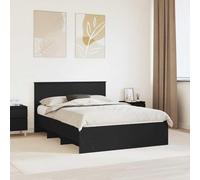 Owoxanthellate Telaio letto nero con testiera, 210 x 153 x 90 cm, materiale in legno, design moderno, robusto e durevole, camera da letto, camera degli ospiti per una vita minimalista