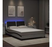 Owoxanthellate Telaio letto Zadar 140 x 200 LED bianco nero metallo a forma di albero, facile da montare