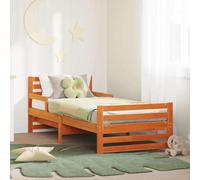 Owoxanthellate Telaio per lettino, 80 x 200 cm, in legno massello marrone cera, design moderno, robusto letto singolo con testiera per camera da letto e camera degli ospiti