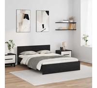 Owoxanthellate Telaio per letto a LED, colore nero, effetto rovere, 140 x 190 cm, con luce LED che cambia colore, in legno, per camera da letto e camera degli ospiti